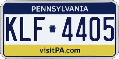 PA license plate KLF4405