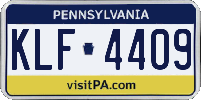 PA license plate KLF4409