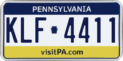PA license plate KLF4411