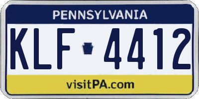 PA license plate KLF4412