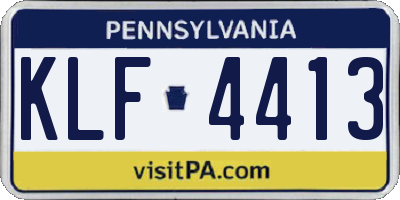 PA license plate KLF4413