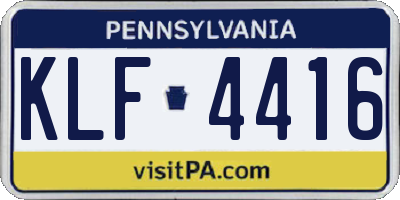 PA license plate KLF4416
