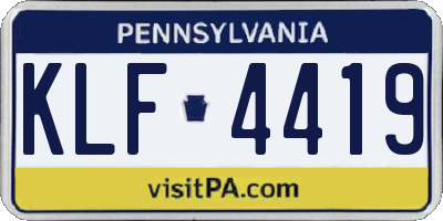 PA license plate KLF4419
