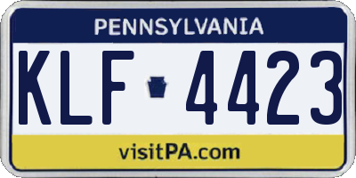 PA license plate KLF4423
