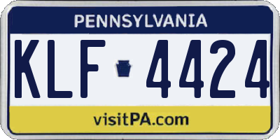 PA license plate KLF4424