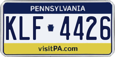 PA license plate KLF4426