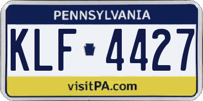 PA license plate KLF4427