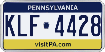 PA license plate KLF4428