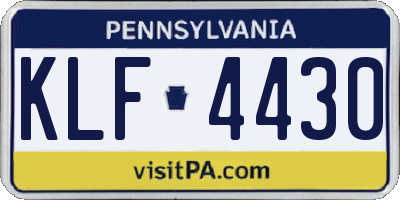PA license plate KLF4430