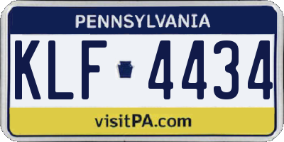 PA license plate KLF4434