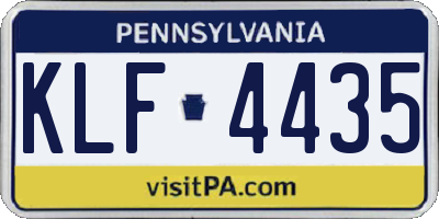 PA license plate KLF4435