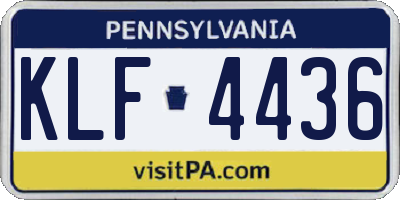 PA license plate KLF4436