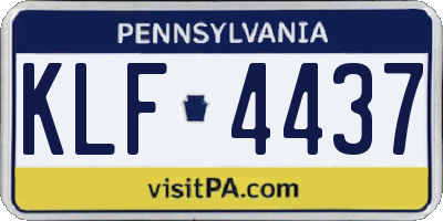 PA license plate KLF4437