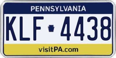 PA license plate KLF4438