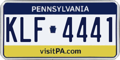PA license plate KLF4441