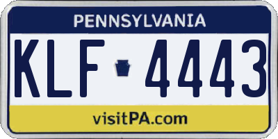 PA license plate KLF4443