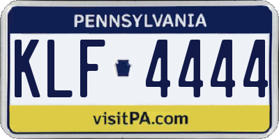 PA license plate KLF4444