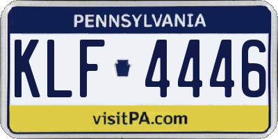 PA license plate KLF4446