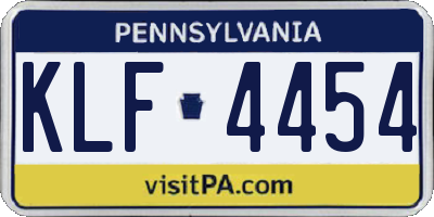 PA license plate KLF4454