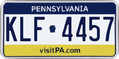 PA license plate KLF4457
