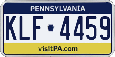 PA license plate KLF4459