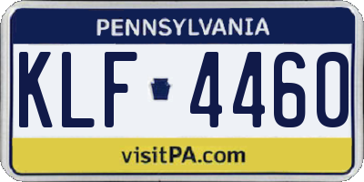PA license plate KLF4460