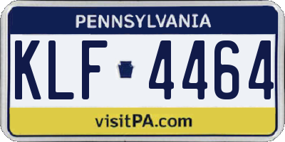 PA license plate KLF4464