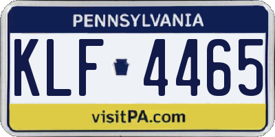 PA license plate KLF4465