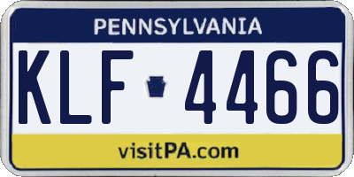 PA license plate KLF4466