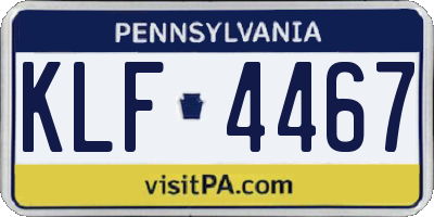 PA license plate KLF4467