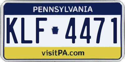 PA license plate KLF4471