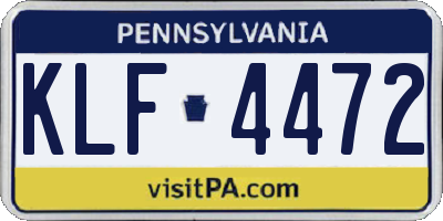 PA license plate KLF4472