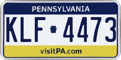 PA license plate KLF4473