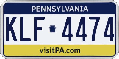 PA license plate KLF4474