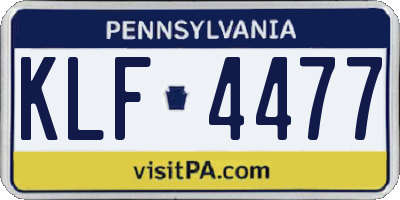 PA license plate KLF4477