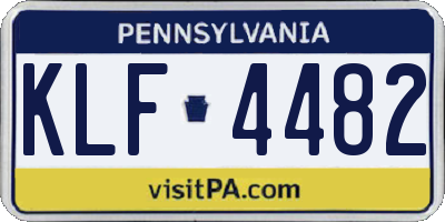 PA license plate KLF4482