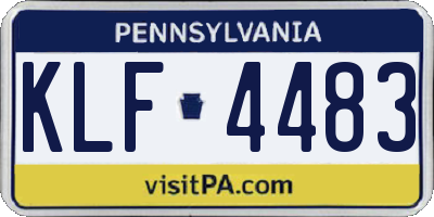 PA license plate KLF4483