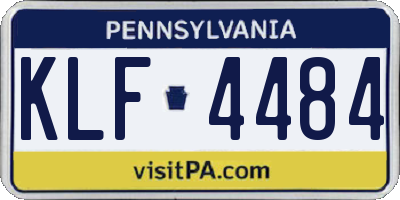 PA license plate KLF4484