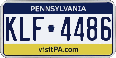 PA license plate KLF4486