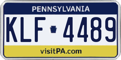 PA license plate KLF4489