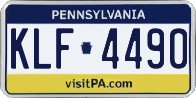 PA license plate KLF4490