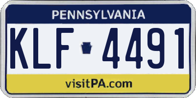 PA license plate KLF4491