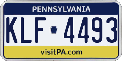 PA license plate KLF4493