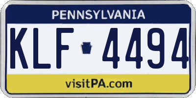 PA license plate KLF4494