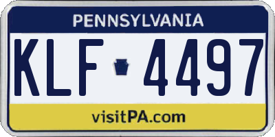 PA license plate KLF4497