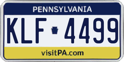 PA license plate KLF4499