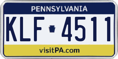 PA license plate KLF4511
