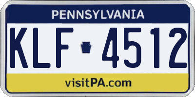 PA license plate KLF4512