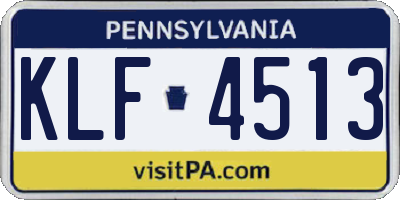 PA license plate KLF4513
