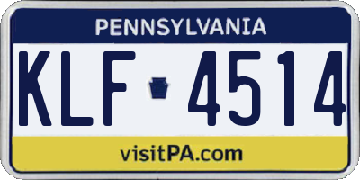 PA license plate KLF4514